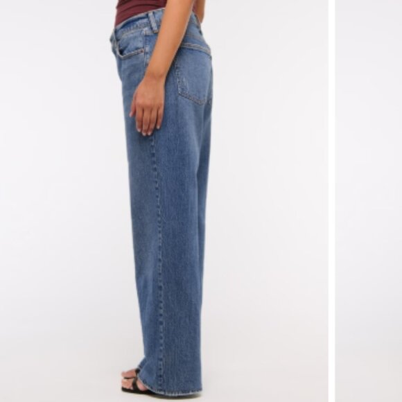 Abercrombie & Fitch The Baggy Low Rise (Curve Love) Jeans Medium Wash 26 / 2R - Picture 6 of 9